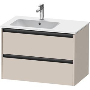 Duravit Ketho 2 wastafelonderbouwkast met 2 laden voor waskom links 81x48x54.9cm met grepen antraciet taupe mat K25267091910000