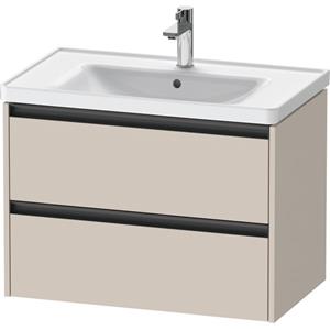 Duravit Ketho 2 wastafelonderbouwkast met 2 laden 78.4x45.5x54.9cm met grepen antraciet taupe mat K25283091910000