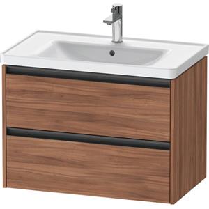 Duravit Ketho 2 wastafelonderbouwkast met 2 laden 78.4x45.5x54.9cm met grepen antraciet noten mat K25283079790000