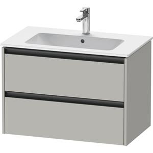 Duravit Ketho 2 wastafelonderbouwkast met 2 laden 81x48x55cm met grepen antraciet betongrijs mat K25263007070000