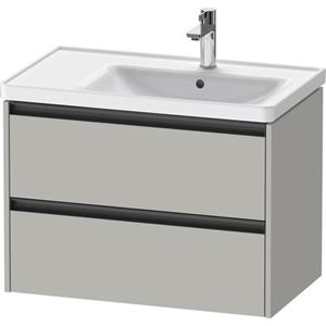 Duravit Ketho 2 wastafelonderbouwkast met 2 laden voor waskom rechts 78.4x45.5x54.9cm met grepen antraciet betongrijs mat K25286007070000