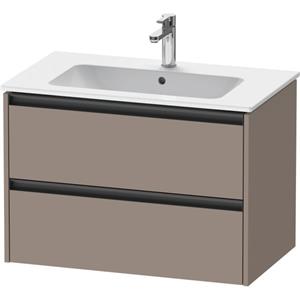 Duravit Ketho 2 wastafelonderbouwkast met 2 laden 81x48x55cm met grepen antraciet basalt mat K25263043430000