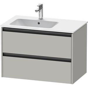 Duravit Ketho 2 wastafelonderbouwkast met 2 laden voor waskom links 81x48x54.9cm met grepen antraciet betongrijs mat K25267007070000