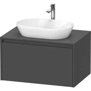 Duravit Ketho 2 wastafelonderbouwkast incl. consoleplaat met 1 lade 80x55x45.9cm met handgreep antraciet grafiet mat K24885049490000