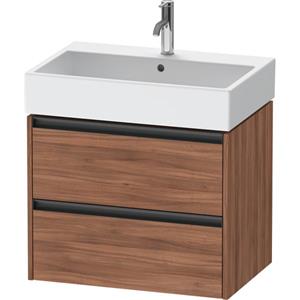 Duravit Ketho 2 wastafelonderbouwkast met 2 laden 68.4x46x54.9cm met grepen antraciet noten mat K25276079790000