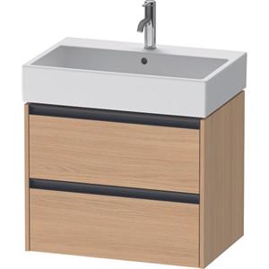 Duravit Ketho 2 wastafelonderbouwkast met 2 laden 68.4x46x54.9cm met grepen antraciet natuur eiken mat K25276030300000