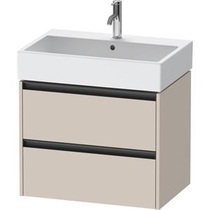 Duravit Ketho 2 wastafelonderbouwkast met 2 laden 68.4x46x54.9cm met grepen antraciet taupe mat K25276091910000