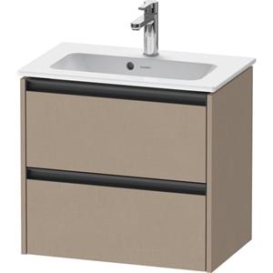 Duravit Ketho 2 wastafelonderbouwkast met 2 laden 61x39x54.9cm met grepen antraciet Linnen mat K25255075750000