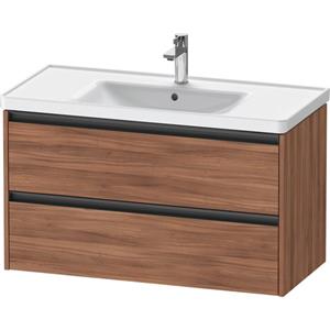 Duravit Ketho 2 wastafelonderbouwkast met 2 laden 98.4x45.5x54.9cm met grepen antraciet noten mat K25284079790000