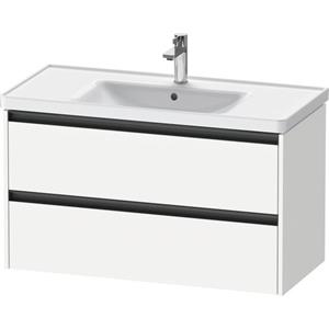 Duravit Ketho 2 wastafelonderbouwkast met 2 laden 98.4x45.5x54.9cm met grepen antraciet wit mat K25284018180000