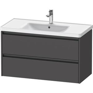 Duravit Ketho 2 wastafelonderbouwkast met 2 laden 98.4x45.5x54.9cm met grepen antraciet grafiet mat K25284049490000