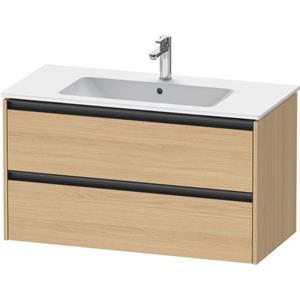 Duravit Ketho 2 wastafelonderbouwkast met 2 laden 101x48x55cm met grepen antraciet natuur eiken mat K25264030300000