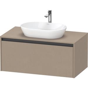 Duravit Ketho 2 wastafelonderbouwkast incl. consoleplaat met 1 lade 100x55x45.9cm met handgreep antraciet Linnen mat K24886075750000