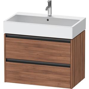 Duravit Ketho 2 wastafelonderbouwkast met 2 laden 78.4x46x54.9cm met grepen antraciet noten mat K25277079790000