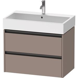 Duravit Ketho 2 wastafelonderbouwkast met 2 laden 78.4x46x54.9cm met grepen antraciet basalt mat K25277043430000