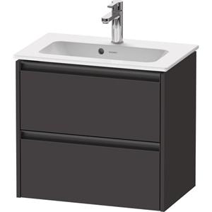 Duravit Ketho 2 wastafelonderbouwkast met 2 laden 61x39x54.9cm met grepen antraciet grafiet supermat K25255080800000