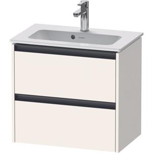 Duravit Ketho 2 wastafelonderbouwkast met 2 laden 61x39x54.9cm met grepen antraciet wit supermat K25255084840000