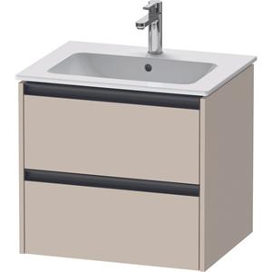 Duravit Ketho 2 wastafelonderbouwkast met 2 laden 61x48x55cm met grepen antraciet taupe supermat K25262083830000