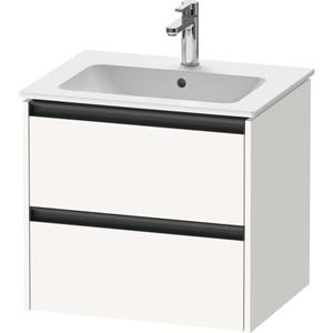 Duravit Ketho 2 wastafelonderbouwkast met 2 laden 61x48x55cm met grepen antraciet wit supermat K25262084840000