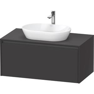 Duravit Ketho 2 wastafelonderbouwkast incl. consoleplaat met 1 lade 100x55x45.9cm met handgreep antraciet grafiet supermat K24886080800000