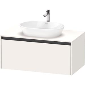 Duravit Ketho 2 wastafelonderbouwkast incl. consoleplaat met 1 lade 100x55x45.9cm met handgreep antraciet wit supermat K24886084840000