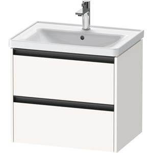 Duravit Ketho 2 wastafelonderbouwkast met 2 laden 63.4x45.5x54.9cm met grepen antraciet wit supermat K25282084840000