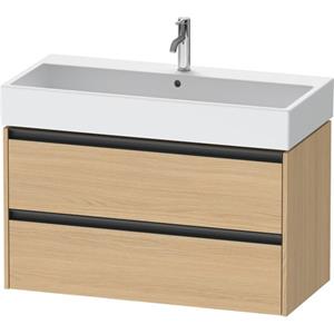 Duravit Ketho 2 wastafelonderbouwkast met 2 laden 98.4x46x54.9cm met grepen antraciet natuur eiken mat K25278030300000