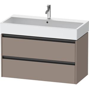 Duravit Ketho 2 wastafelonderbouwkast met 2 laden 98.4x46x54.9cm met grepen antraciet basalt mat K25278043430000