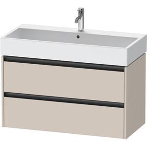 Duravit Ketho 2 wastafelonderbouwkast met 2 laden 98.4x46x54.9cm met grepen antraciet taupe mat K25278091910000