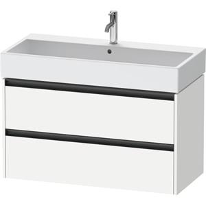 Duravit Ketho 2 wastafelonderbouwkast met 2 laden 98.4x46x54.9cm met grepen antraciet wit mat K25278018180000