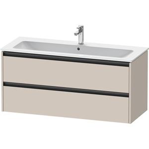 Duravit Ketho 2 wastafelonderbouwkast met 2 laden voor enkele wastafel 121x48x55cm met grepen antraciet taupe mat K25265091910000