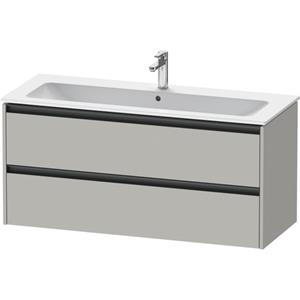 Duravit Ketho 2 wastafelonderbouwkast met 2 laden voor enkele wastafel 121x48x55cm met grepen antraciet betongrijs mat K25265007070000