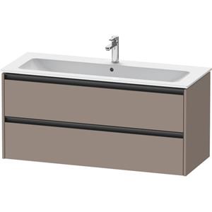 Duravit Ketho 2 wastafelonderbouwkast met 2 laden voor enkele wastafel 121x48x55cm met grepen antraciet basalt mat K25265043430000