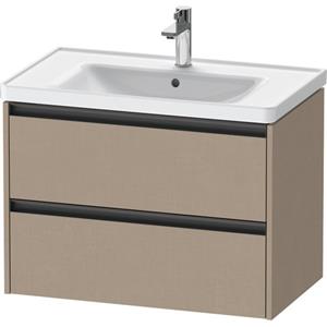 Duravit Ketho 2 wastafelonderbouwkast met 2 laden 78.4x45.5x54.9cm met grepen antraciet Linnen mat K25283075750000