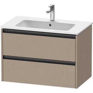 Duravit Ketho 2 wastafelonderbouwkast met 2 laden 81x48x55cm met grepen antraciet Linnen mat K25263075750000