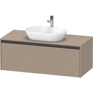 Duravit Ketho 2 wastafelonderbouwkast incl. consoleplaat met 1 lade 120x55x45.9cm met handgreep antraciet Linnen mat K24887075750000