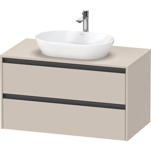 Duravit Ketho 2 wastafelonderbouwkast incl. consoleplaat met 2 laden 100x55x56.8cm met handgrepen antraciet taupe mat K24896091910000