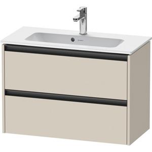 Duravit Ketho 2 wastafelonderbouwkast met 2 laden 81x39x54.9cm met grepen antraciet taupe supermat K25256083830000