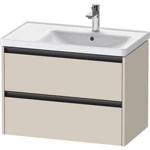 Duravit Ketho 2 wastafelonderbouwkast met 2 laden voor waskom rechts 78.4x45.5x54.9cm met grepen antraciet taupe supermat K25286083830000