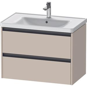 Duravit Ketho 2 wastafelonderbouwkast met 2 laden 78.4x45.5x54.9cm met grepen antraciet taupe supermat K25283083830000