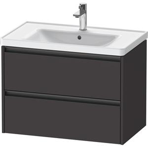 Duravit Ketho 2 wastafelonderbouwkast met 2 laden 78.4x45.5x54.9cm met grepen antraciet grafiet supermat K25283080800000