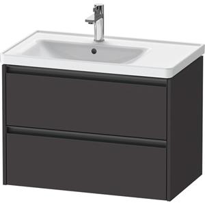 Duravit Ketho 2 wastafelonderbouwkast met 2 laden voor waskom links 78.4x45.5x54.9cm met grepen antraciet grafiet supermat K25285080800000