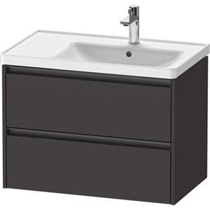 Duravit Ketho 2 wastafelonderbouwkast met 2 laden voor waskom rechts 78.4x45.5x54.9cm met grepen antraciet grafiet supermat K25286080800000