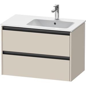 Duravit Ketho 2 wastafelonderbouwkast met 2 laden voor waskom rechts 81x48x54.9cm met grepen antraciet taupe supermat K25268083830000