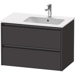 Duravit Ketho 2 wastafelonderbouwkast met 2 laden voor waskom rechts 81x48x54.9cm met grepen antraciet grafiet supermat K25268080800000