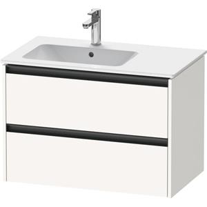 Duravit Ketho 2 wastafelonderbouwkast met 2 laden voor waskom links 81x48x54.9cm met grepen antraciet wit supermat K25267084840000