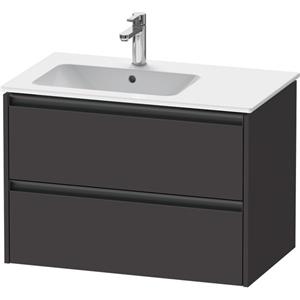 Duravit Ketho 2 wastafelonderbouwkast met 2 laden voor waskom links 81x48x54.9cm met grepen antraciet grafiet supermat K25267080800000