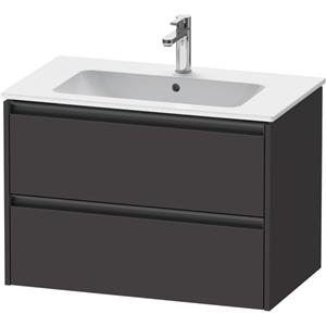 Duravit Ketho 2 wastafelonderbouwkast met 2 laden 81x48x55cm met grepen antraciet grafiet supermat K25263080800000