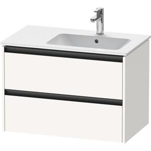 Duravit Ketho 2 wastafelonderbouwkast met 2 laden voor waskom rechts 81x48x54.9cm met grepen antraciet wit supermat K25268084840000