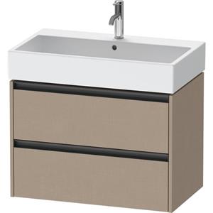 Duravit Ketho 2 wastafelonderbouwkast met 2 laden 78.4x46x54.9cm met grepen antraciet Linnen mat K25277075750000